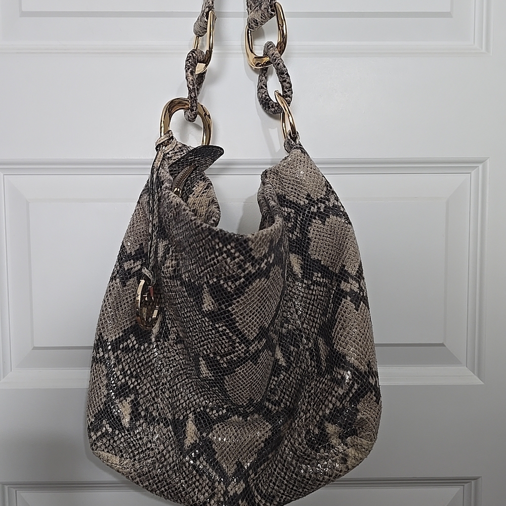 Michael Kors python print hobo bag, featuring gol… - image 4